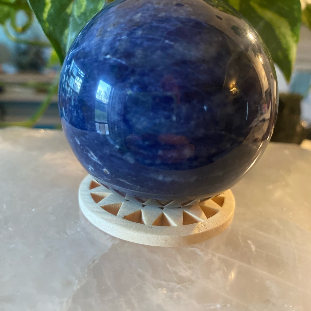 Polished Blue Sodalite Sphere - Picture 3 of 4